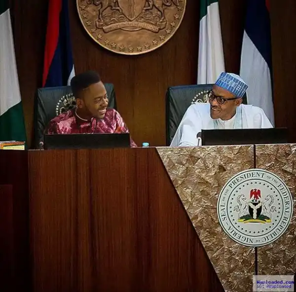 Photo: Adekunle Gold Pictured Chilling With President Buhari